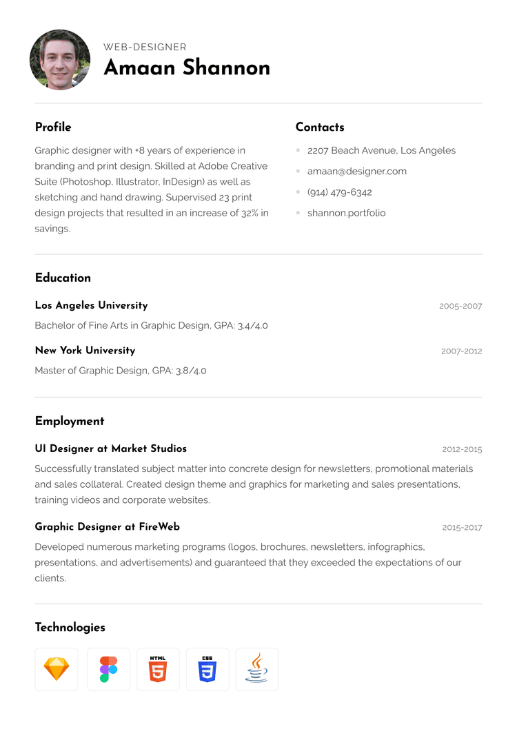 Resume preview